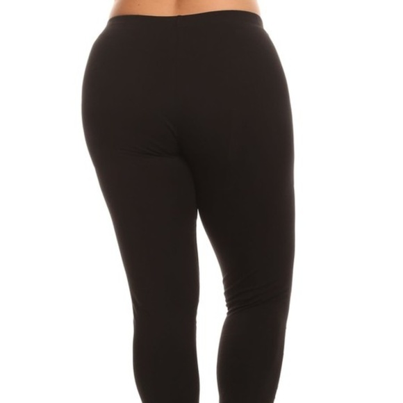 Plus Size High Waist Leggings Distressed Shredded - Picture 3 of 5